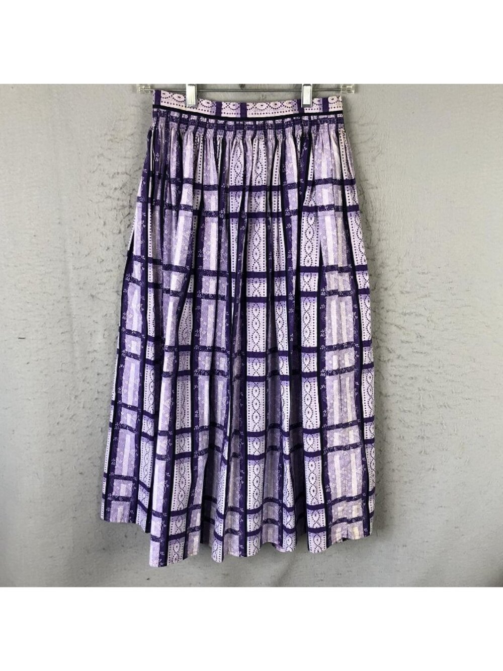 Oktoberfest Skirt Womens S Purple Geometric Pleated Maxi Lined Austria Festival